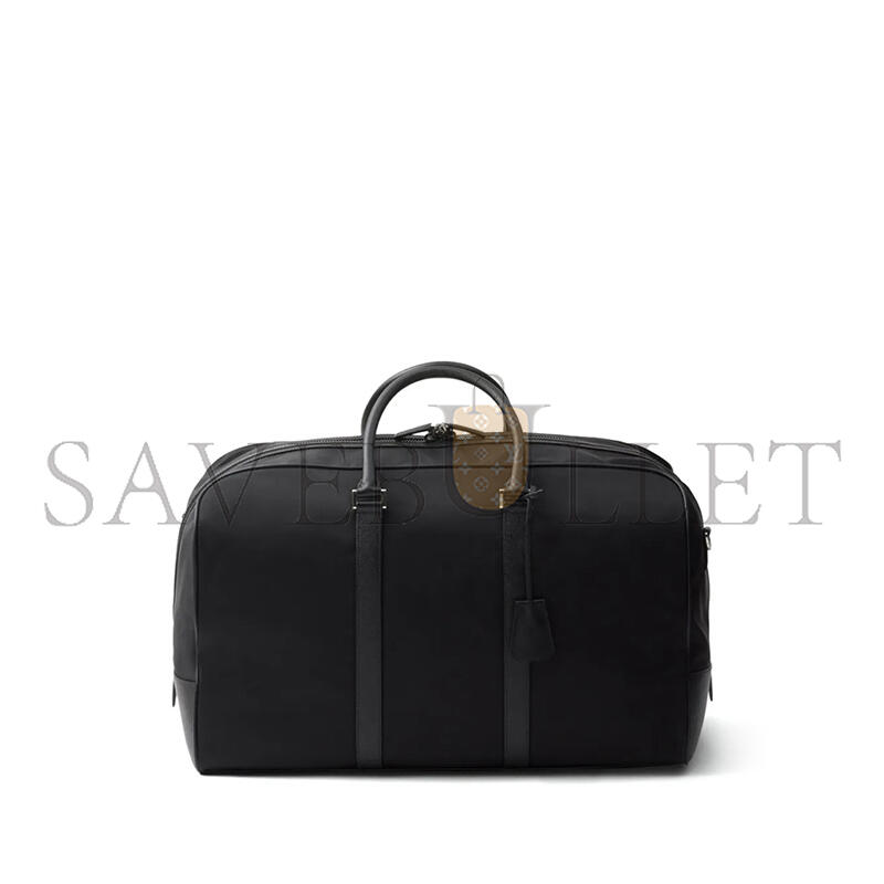 Pra*a re-nylon and saffiano leather tote travel bag 2vc013 (55*33*27cm)